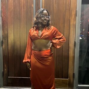 Rusty Reddish Brown Two Piece